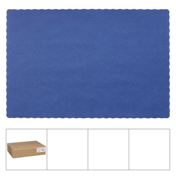 Lapaco Lapaco Econo Scalloped Solid Colored Navy Blue Placemat, PK1000 314-205